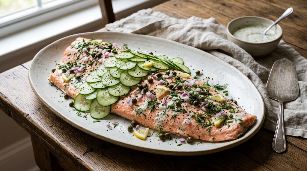 Delia Smith Whole Poached Salmon Recipe